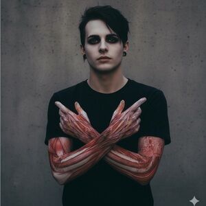 Realistic Muscle Print Long Gloves - One Size, Unisex